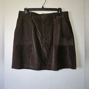 Banana Republic 100% Genuine Leather Mini Skirt – Brown – Size 14